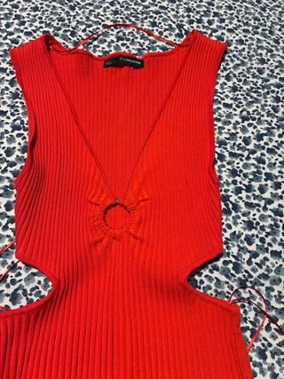 Vestido Sfera Cut Out Rojo Naranja Talla S