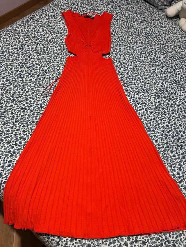 Vestido Sfera Cut Out Rojo Naranja Talla S