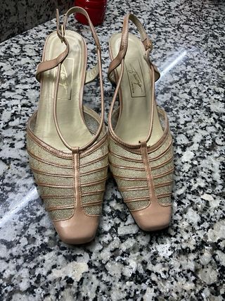 Zapatos de fiesta Tramp T36 Beige/Oro