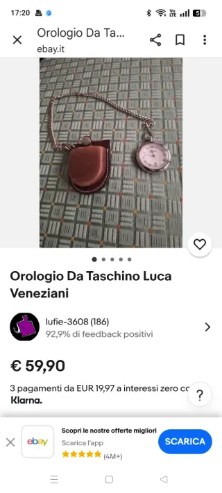 Orologio da taschino vintage in pelle