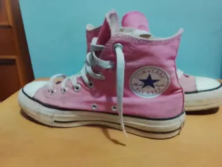 Zapatillas Converse Altas Rosas y Blancas