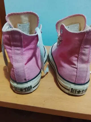 Zapatillas Converse Altas Rosas y Blancas