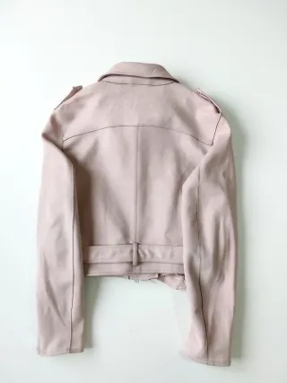 Chaqueta Biker Bershka Mujer Rosa