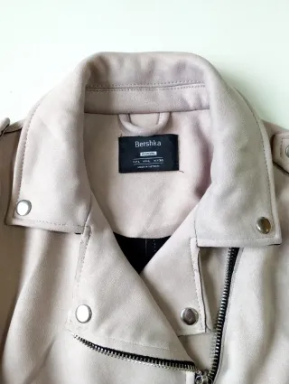 Chaqueta Biker Bershka Mujer Rosa