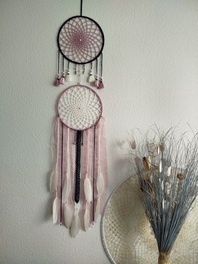 Atrapasueños doble 25 x 1 metro 25 - violeta/crudo