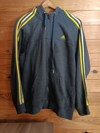 Sudadera Adidas Color Gris y Amarillo Talla M