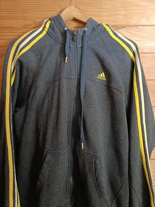 Sudadera Adidas Color Gris y Amarillo Talla M