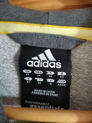 Sudadera Adidas Color Gris y Amarillo Talla M