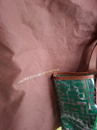 Borsa Benetton Trasparente Verde Nuova