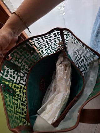 Borsa Benetton Trasparente Verde Nuova