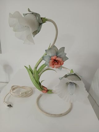Lampada da Tavolo Fiori Metallo Vetro