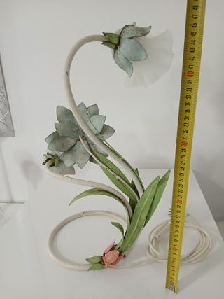 Lampada da Tavolo Fiori Metallo Vetro