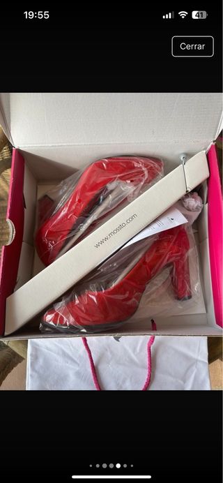 Zapatos salón tacón regulable - Rojo Talla 36