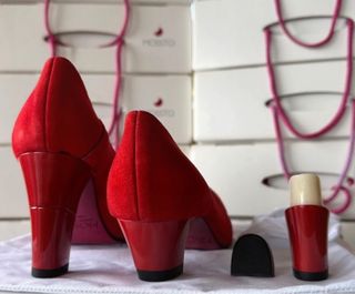 Zapatos salón tacón regulable - Rojo Talla 36