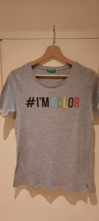 T-shirt Benetton Cinza #I'M COLOR