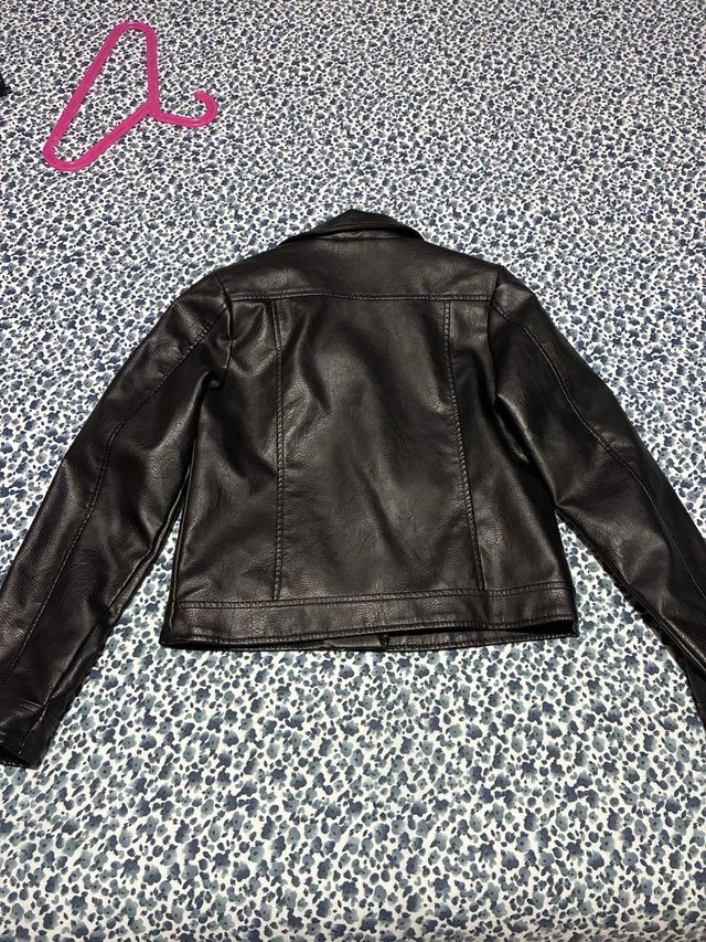 Chaqueta motera efecto piel niña