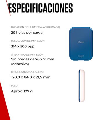 Canon Zoemini 2 Kit de Impresión – Impresora Fotog