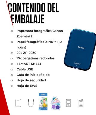 Canon Zoemini 2 Kit de Impresión – Impresora Fotog