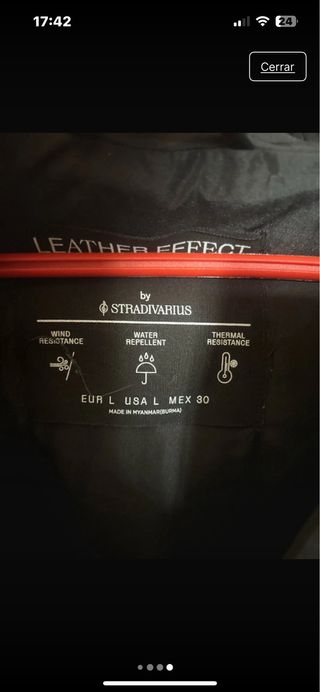 Chaqueta efecto piel negra