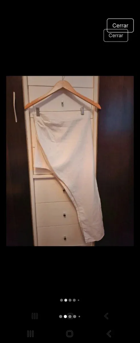 Falda asimétrica Zara beige de lino