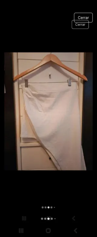 Falda asimétrica Zara beige de lino