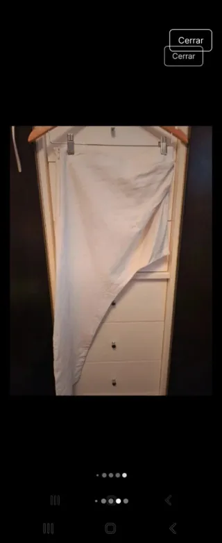 Falda asimétrica Zara beige de lino