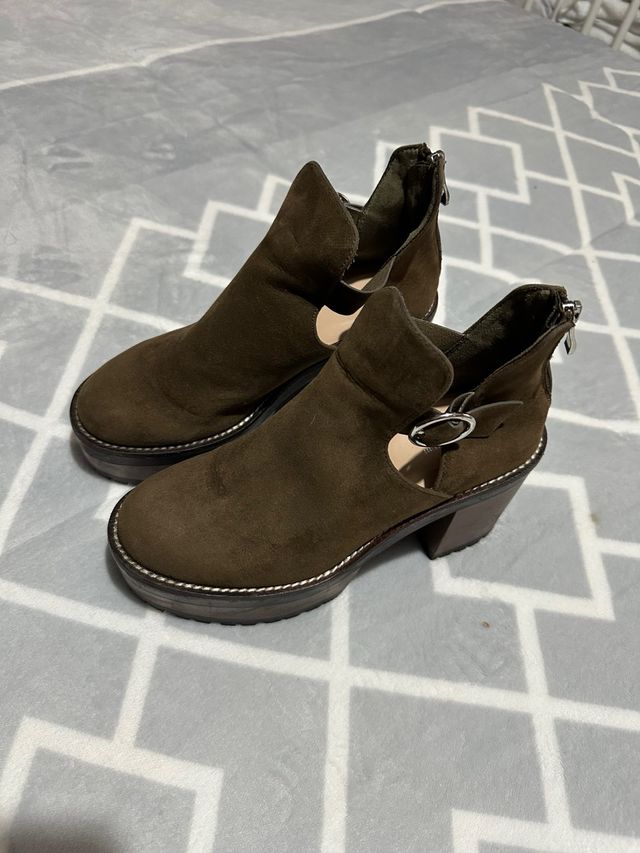 Botines verdes de plataforma