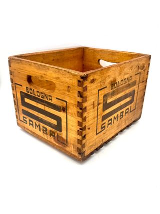 Cassetta legno vintage Sambal Bologna anni 50/70