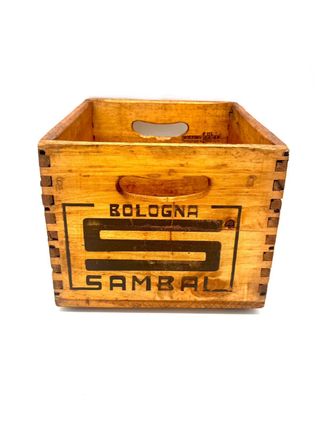 Cassetta legno vintage Sambal Bologna anni 50/70