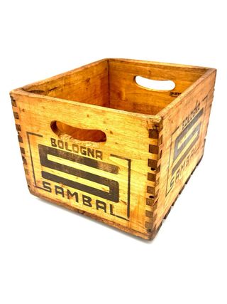 Cassetta legno vintage Sambal Bologna anni 50/70