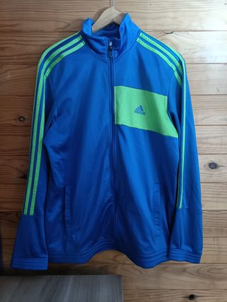 Sudadera Adidas Color Azul y Verde Talla L.