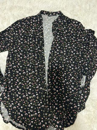 Camicia Terranova XS floreale nera
