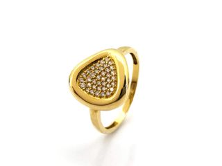 anillo oro 18k con piedra con circonita