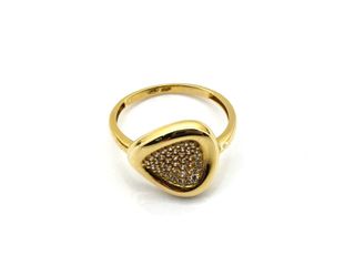 anillo oro 18k con piedra con circonita
