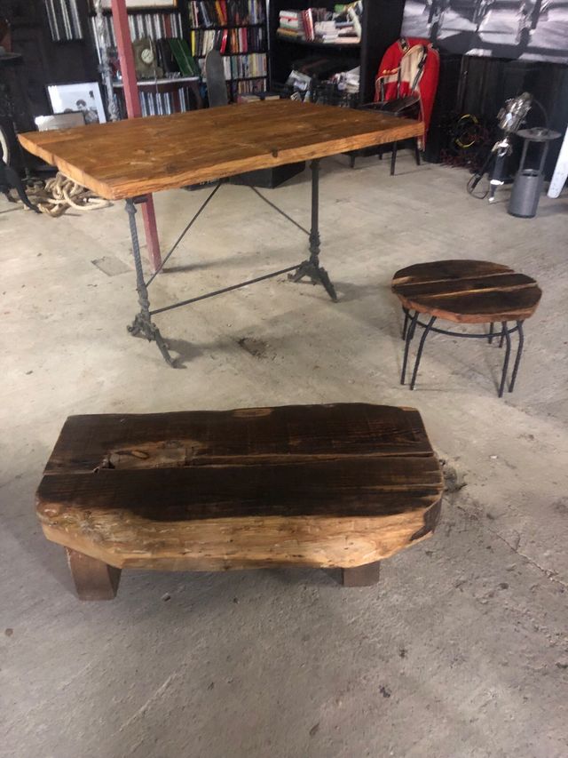 Mesa centro rústica madera