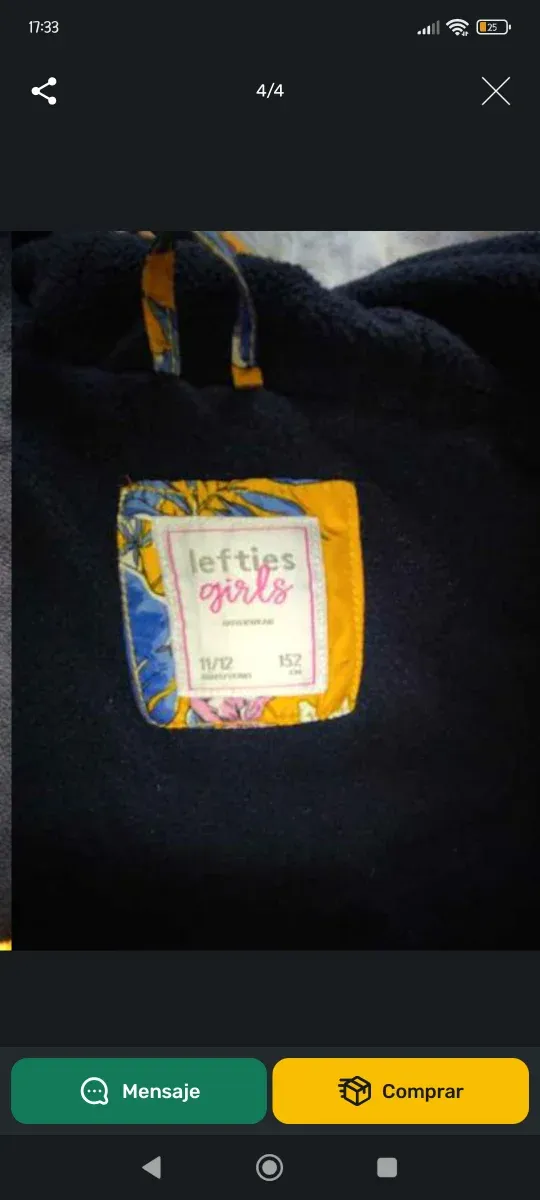 Chaquetón estampado tropical, es una 11-12 años.