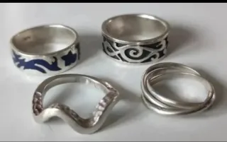 Anillos de Plata de Ley con Esmaltes Azules
