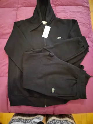 Chándal Lacoste Negro Talla L Unisex Nuevo