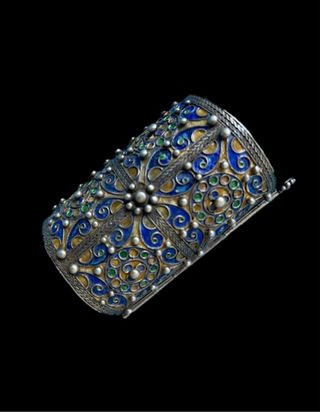 Brazalete de plata esmaltado beréber (amazigh)