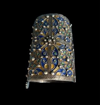 Brazalete de plata esmaltado beréber (amazigh)