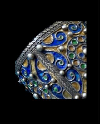 Brazalete de plata esmaltado beréber (amazigh)