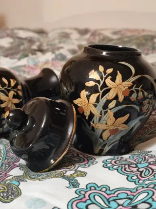 Set 3 vasi porcellana giapponese decorati