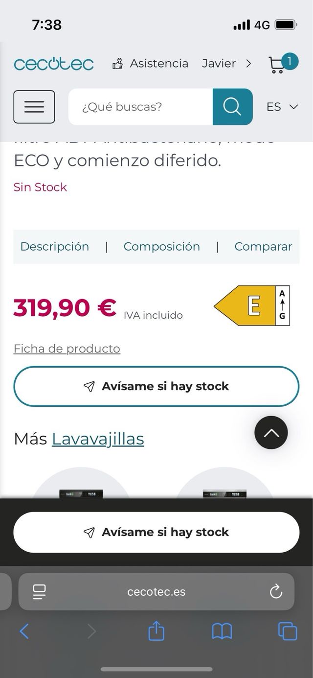 Lavavajillas Cecotec Bolero Aguazero 6000 Plata