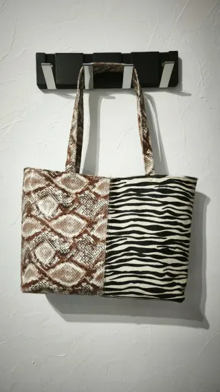 Bolso piel auténtica Animal Print