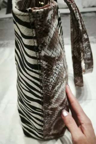 Bolso piel auténtica Animal Print
