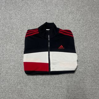 Giacca Adidas zip nera, rossa e bianca