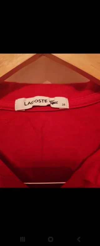 Polo Lacoste Rojo Manga Larga