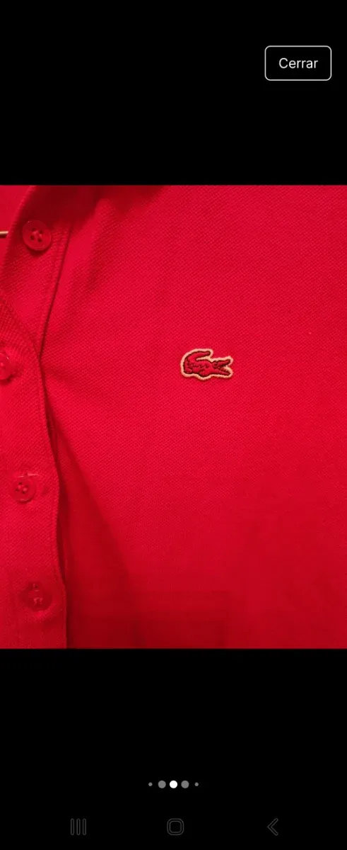 Polo Lacoste Rojo Manga Larga