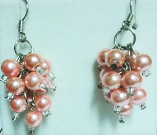 Pendientes racimo perlitas y plata