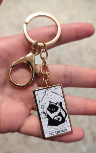 Llavero Gato Tarot El Emperador